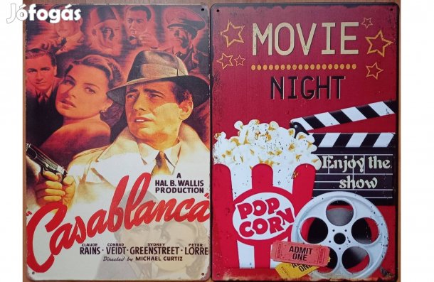 Dekorációs fém tábla (Casablanca - Movie Élvezd A Műsort)