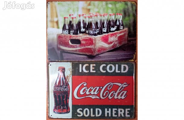 Dekorációs fém tábla (Coca-COLA - Jéghideg Coca-COLA ITT)