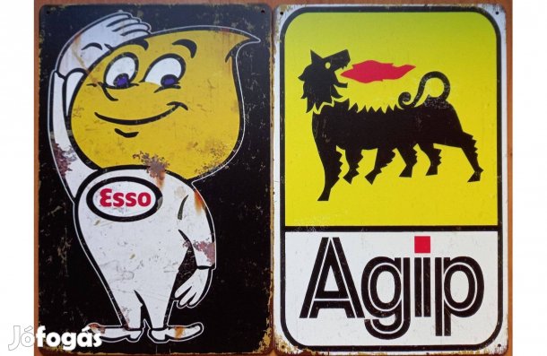 Dekorációs fém tábla (ESSO - AGIP)