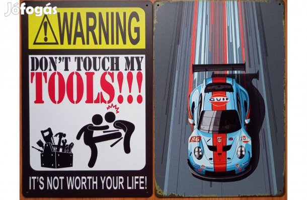 Dekorációs fém tábla (Figyelmeztetés, NE Érj A Szerszámomhoz - Gulf TE