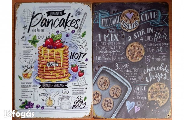 Dekorációs fém tábla (Házi Palacsinta - Csokis Sütemény)