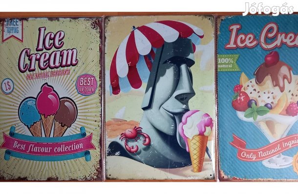 Dekorációs fém tábla (ICE Cream - ICE Cream- )