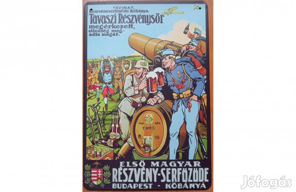 Dekorációs fém tábla (Kőbányai Sörgyár Reklámja - Anno - )