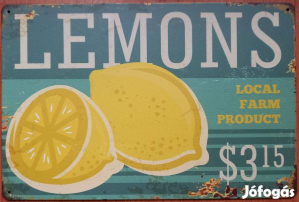 Dekorációs fém tábla (Lemons)