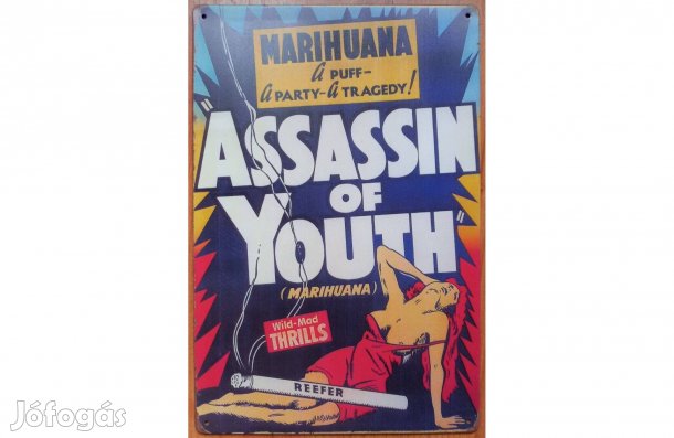Dekorációs fém tábla (Marihuana Assassin)