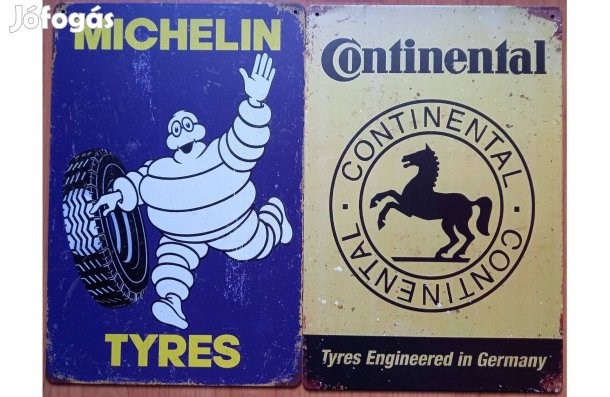 Dekorációs fém tábla (Michelin És Continental Gumiabroncsok)