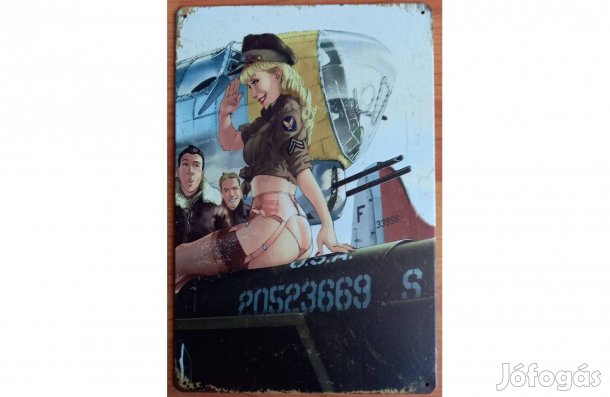 Dekorációs fém tábla (Military PIN-UP Girls)