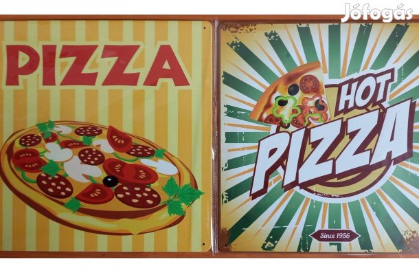 Dekorációs fém tábla (Pizza - Hot Pizza 30X30cm) -