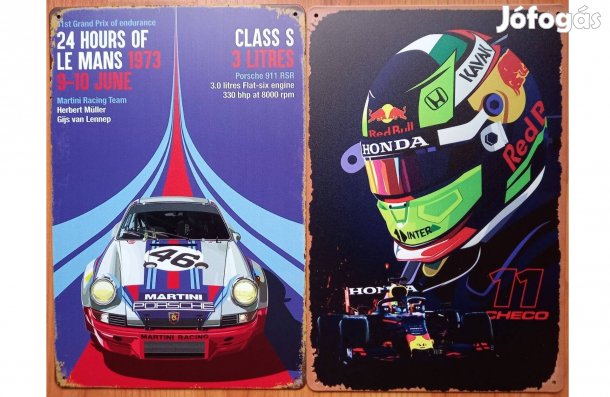 Dekorációs fém tábla (Porsche 911 RSR - F1)