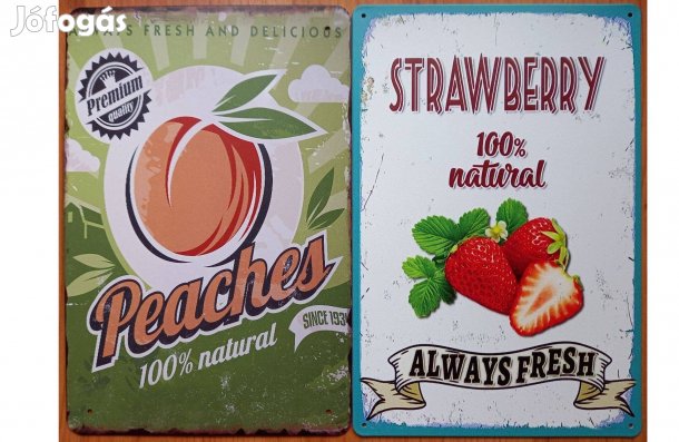 Dekorációs fém tábla (Prémium Barack - Mindig Friss EPER