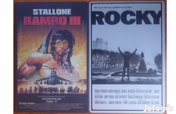 Dekorációs fém tábla (Rambo III - Rocky)