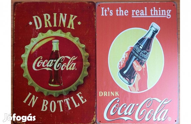 Dekorációs fém tábla (Retro COLA - igyál Coca-Colalát