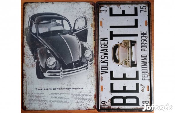 Dekorációs fém tábla (Retro Volkswagen Bogár )