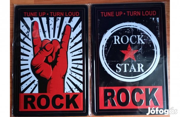 Dekorációs fém tábla (Rock - Hangolj Hangosan) Dombornyomott