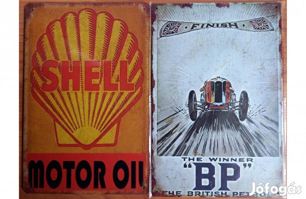 Dekorációs fém tábla (Shell Motor OIL - BP Motor OIL)