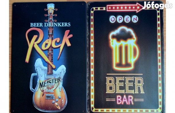 Dekorációs fém tábla (Sörivók és Rock - SÖR BÁR)