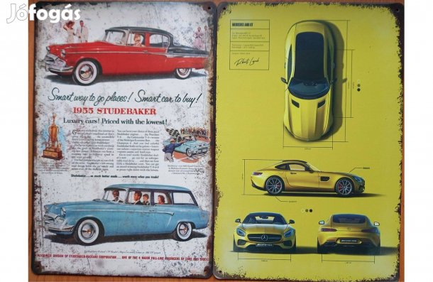 Dekorációs fém tábla (Studebaker - Mercedes AMG )