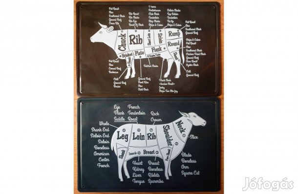 Dekorációs fém tábla (Szarvasmarha És A Bárány Részei -