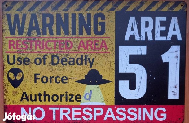 Dekorációs fém tábla (Tiltott Terület )