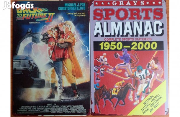 Dekorációs fém tábla (Vissza A Jövőbe - Sports Almanac) Ikonikus Film