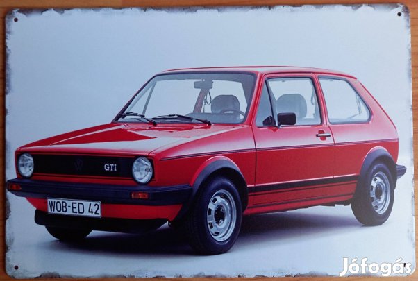 Dekorációs fém tábla (Volkswagen Golf GTI)