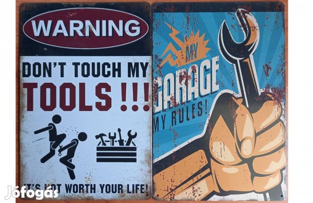 Dekorációs fém tábla ( Az Én Garázsom, Az Én Szabályaim)