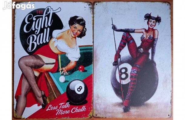 Dekorációs fém tábla ( Billiárd - 8-AS Pool)