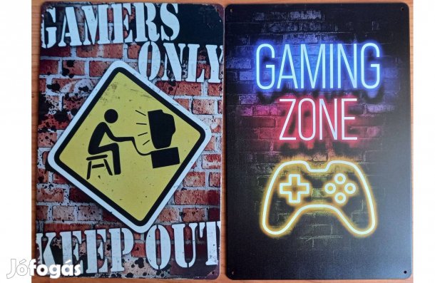Dekorációs fém tábla ( Csak Játékosoknak, Belépni Tilos - Játék -Zóna)