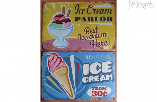 Dekorációs fém tábla (-Fagylaltozónkban Legjobb A FAGYI - Finom FAGYI)