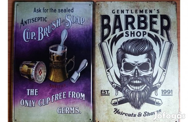 Dekorációs fém tábla ( Fodrászat - Gentlemens Barber)