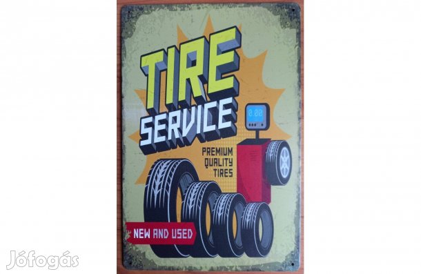 Dekorációs fém tábla ( Gumiszerviz, Premium Gumiabroncs)