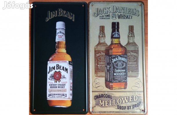 Dekorációs fém tábla ( JIM Beam Kentucky Whiskey - Jack Daniels Tennes