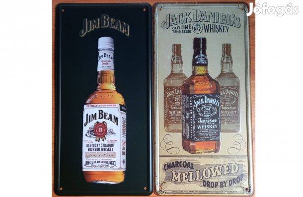 Dekorációs fém tábla ( JIM Beam Kentucky Whiskey - Jack Daniels -