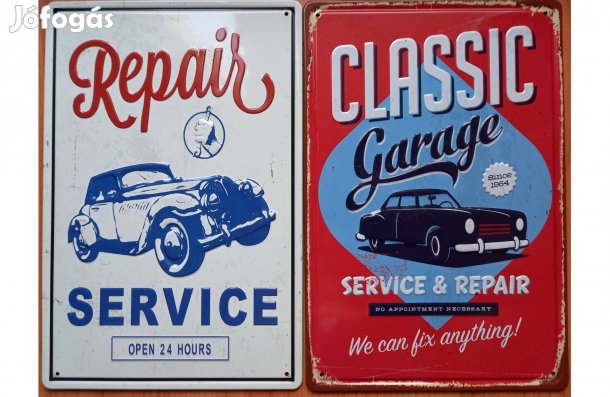 Dekorációs fém tábla ( Javítási Szolgáltatás - Klasszikus Garázs) Domb