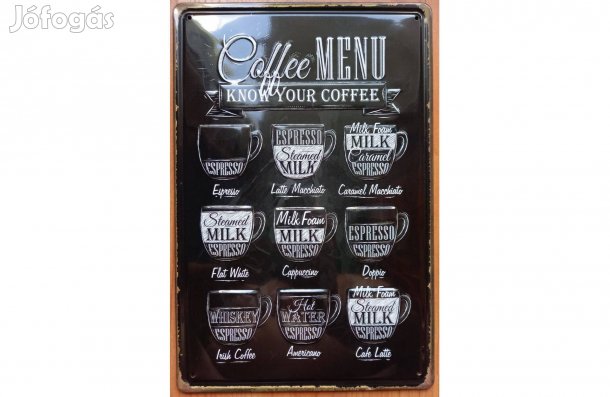 Dekorációs fém tábla ( Kávéfélék ) Dobornyomott