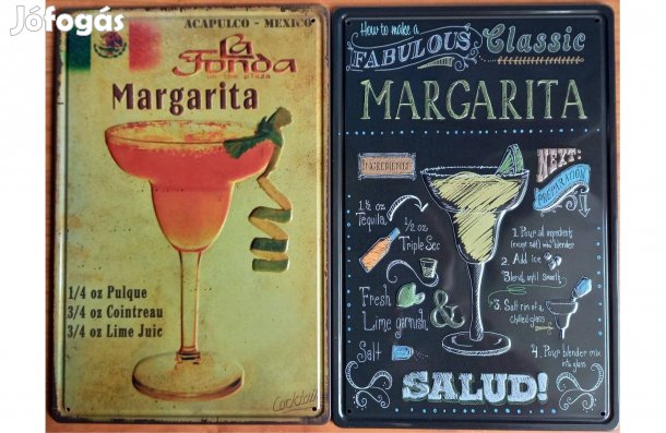 Dekorációs fém tábla ( Margarita recept - Classic Margarita- recept) D