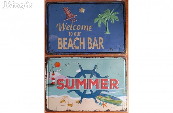 Dekorációs fém tábla ( Üdvözöljük Strandbárunkban - Nyár)