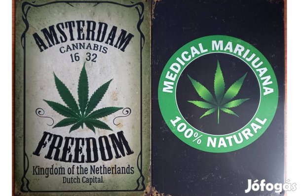 Dekorációs fém tábla ( - A Kannabisz Szabadsága -) Amsterdam
