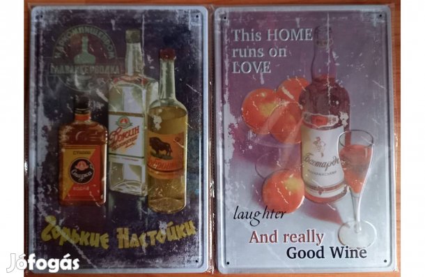 Dekorációs fém tábla ( - CCCP Vodka - Jó BOR) Dombornyomott Táblák