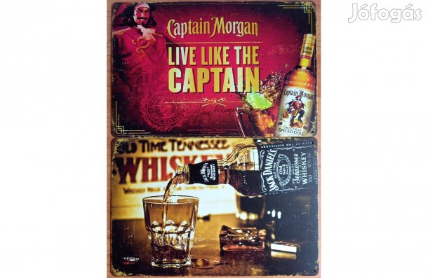 Dekorációs fém tábla ( - Captain Morgan - Jack Daniels - )