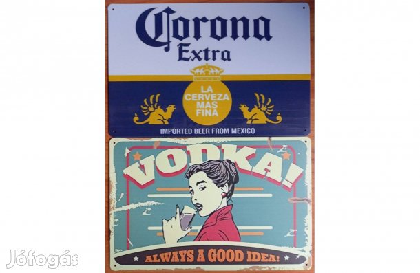 Dekorációs fém tábla ( - Corona Extra - Vodka - ) remek páros