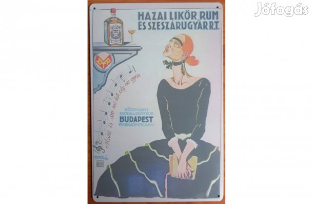 Dekorációs fém tábla ( - Hazai Likőr, Rum És Szeszárugyár - Retro)