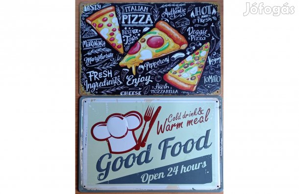 Dekorációs fém tábla ( - Italian Pizza - Hideg Italok És Meleg Ételek