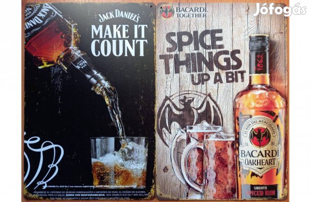 Dekorációs fém tábla ( - Jack Daniels - Bacardi - )