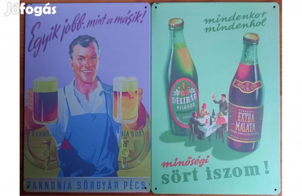 Dekorációs fém tábla ( - Kőbányai És Pécsi Retro SÖR Reklámok)