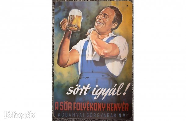 Dekorációs fém tábla ( - Kőbányai Sörgyár Reklámja - Anno)