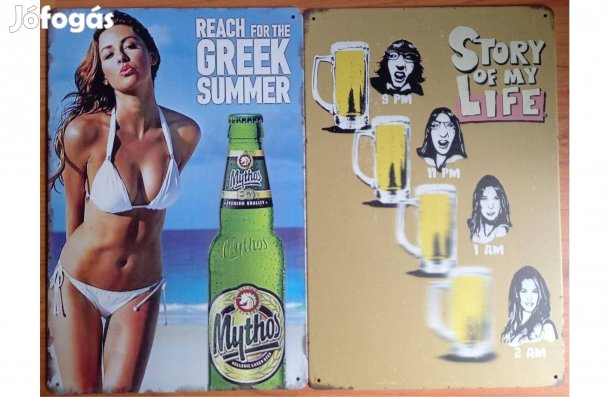 Dekorációs fém tábla ( - Mythos, Népszerű Görög SÖR - Az Alkohol MEG -