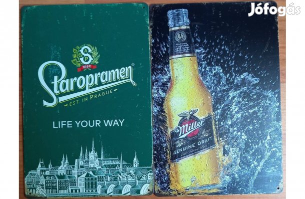 Dekorációs fém tábla ( - Staropramen -Miller SÖR -