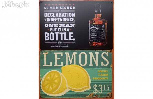Dekorácós fém tábla (Tennessee Whiskey old No.7 - Lemons)