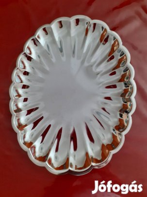 Dekoratív ovális króm tálca